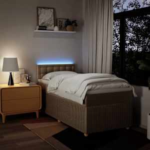 Box spring postel s matrací krémová 90x190 cm textil - obrázek 5