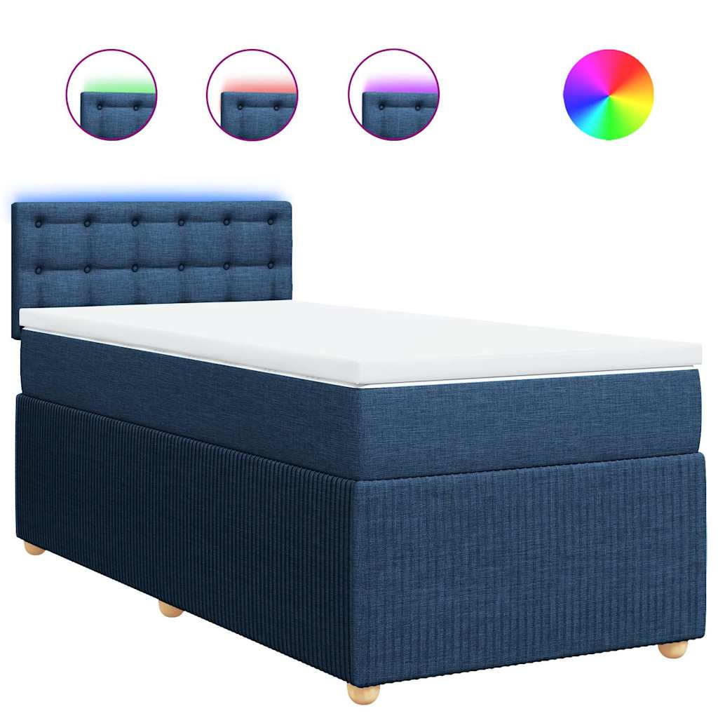 Thumbnail - vidaXL Boxspringbett mit Matratze Blau 90x190 cm Stoff