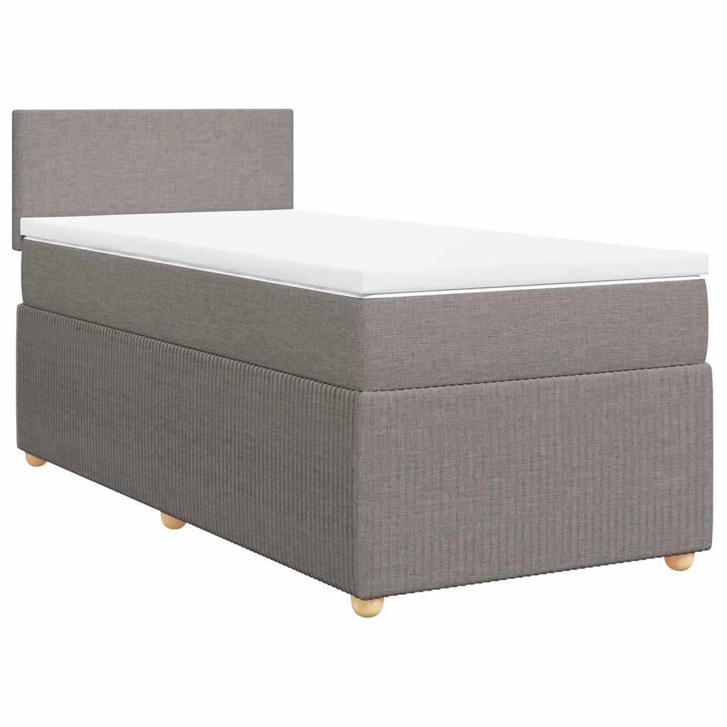 vidaXL Boxspring met matras stof taupe 90x200 cm afbeelding