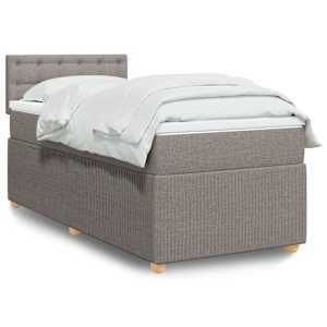 Box spring postelja z vzmetnico taupe 90x200 cm blago