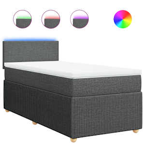 Box spring postel s matrací tmavě šedá 100 x 200 cm textil - obrázek 2