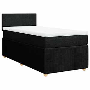 Box spring postel s matrací černá 100 x 200 cm textil - obrázek 3