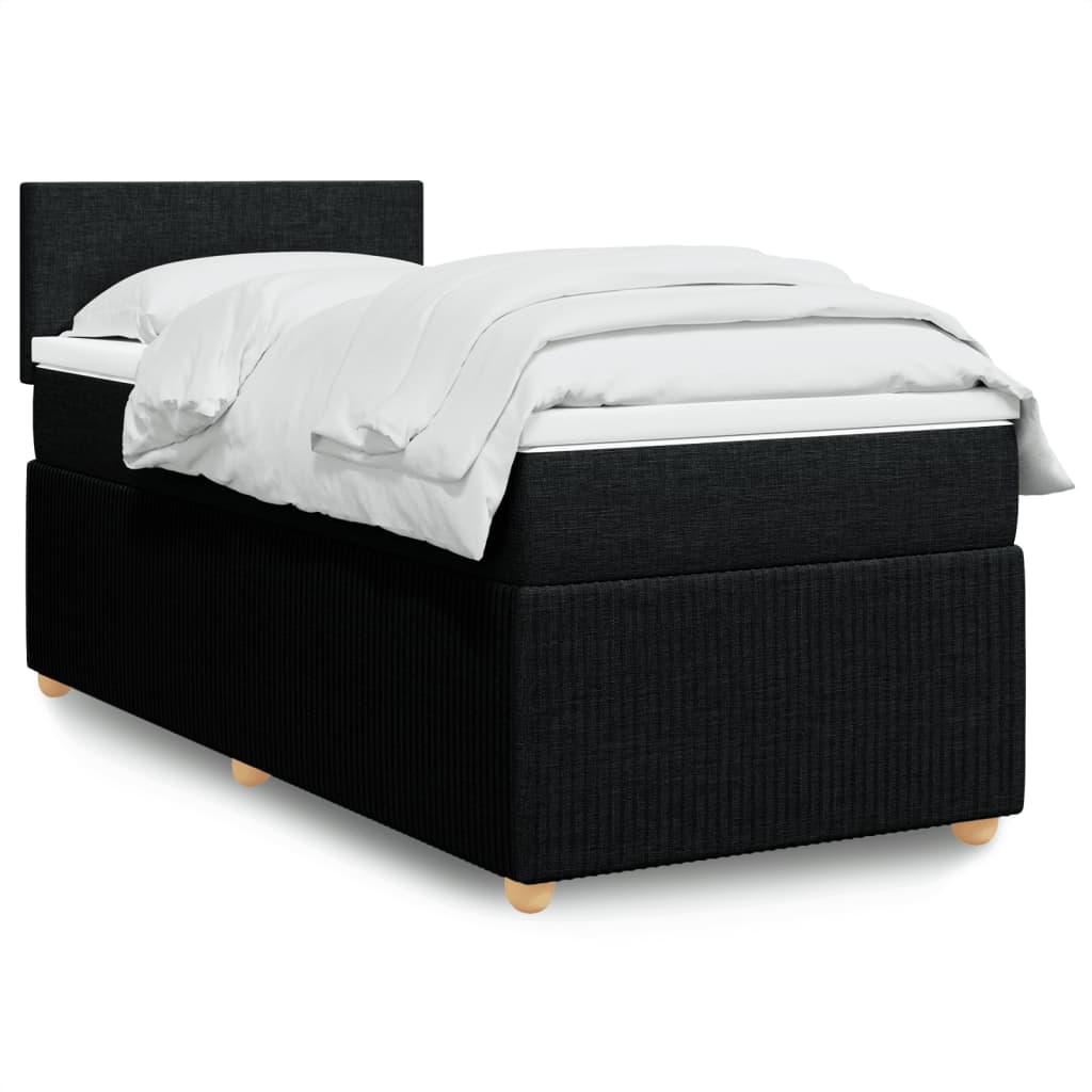 Boxspringbett mit Matratze Schwarz 100×200 cm Stoff