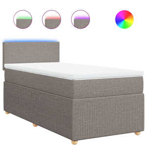 Box spring postel s matrací taupe 100 x 200 cm textil - obrázek 2