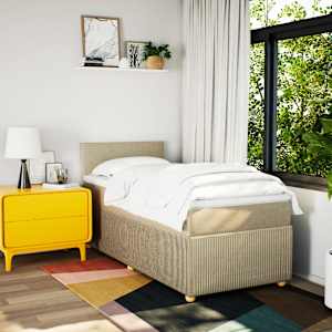 Box spring postel s matrací krémová 100 x 200 cm textil - obrázek 4