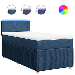 Box spring postel s matrací modrá 100 x 200 cm textil - obrázek 2