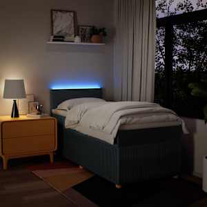 Box spring postel s matrací modrá 100 x 200 cm textil - obrázek 5