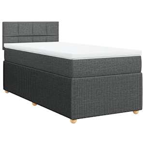 Box spring postel s matrací tmavě šedá 100 x 200 cm textil - obrázek 3