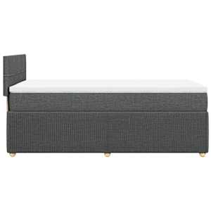 Box spring postel s matrací tmavě šedá 100 x 200 cm textil - obrázek 7