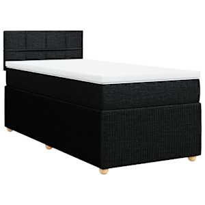 Box spring postel s matrací černá 100 x 200 cm textil - obrázek 3