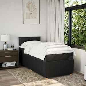 Box spring postel s matrací černá 100 x 200 cm textil - obrázek 4