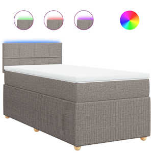 Box spring postel s matrací taupe 100 x 200 cm textil - obrázek 2