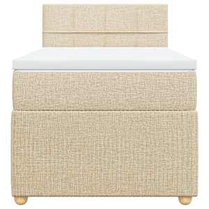 Box spring postel s matrací krémová 100 x 200 cm textil - obrázek 6
