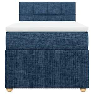 Box spring postel s matrací modrá 100 x 200 cm textil - obrázek 6