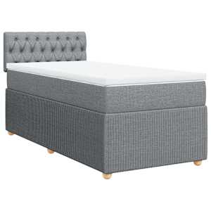 Box spring postel s matrací světle šedý 100 x 200 cm textil - obrázek 3