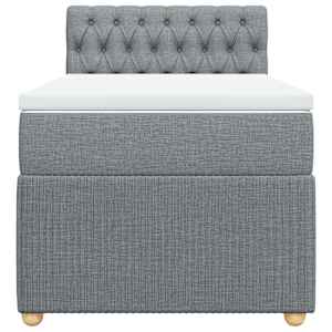Box spring postel s matrací světle šedý 100 x 200 cm textil - obrázek 6