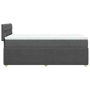 Box spring postel s matrací tmavě šedá 100 x 200 cm textil - obrázek 7