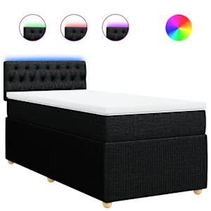 Box spring postel s matrací černá 100 x 200 cm textil - obrázek 2