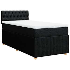 Box spring postel s matrací černá 100 x 200 cm textil - obrázek 3