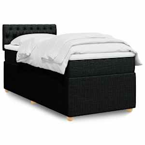 Box spring postel s matrací černá 100 x 200 cm textil - obrázek 1