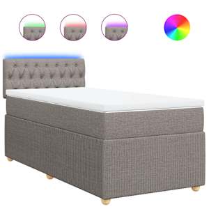 Box spring postel s matrací taupe 100 x 200 cm textil - obrázek 2
