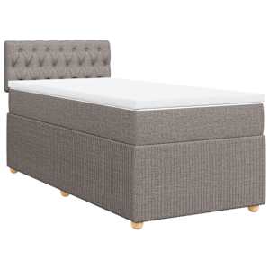 Box spring postel s matrací taupe 100 x 200 cm textil - obrázek 3