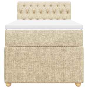 Box spring postel s matrací krémová 100 x 200 cm textil - obrázek 6