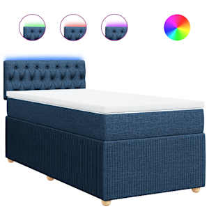 Box spring postel s matrací modrá 100 x 200 cm textil - obrázek 2