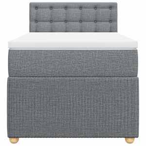 Box spring postel s matrací světle šedý 100 x 200 cm textil - obrázek 6
