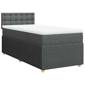 Box spring postel s matrací tmavě šedá 100 x 200 cm textil - obrázek 3