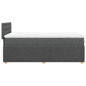 Box spring postel s matrací tmavě šedá 100 x 200 cm textil - obrázek 7