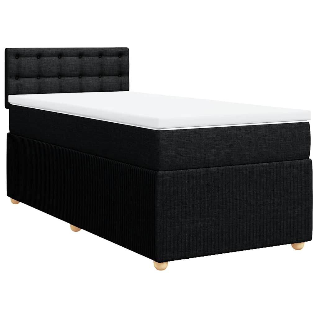 vidaXL Boxspring met matras stof zwart 100x200 cm afbeelding