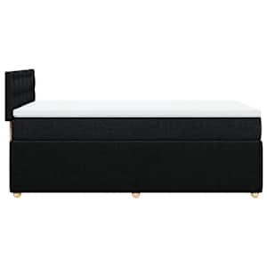 Box spring postel s matrací černá 100 x 200 cm textil - obrázek 7