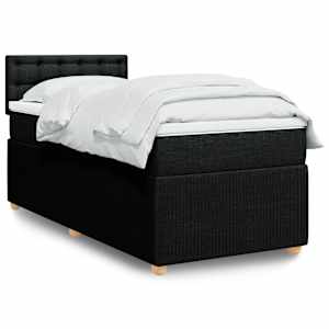 Box spring postel s matrací černá 100 x 200 cm textil - obrázek 1