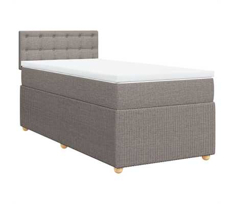 vidaXL Boxspringbett mit Matratze Taupe 100x200 cm Stoff
