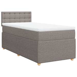 vidaXL Boxspringbett mit Matratze Taupe 100x200 cm Stoff