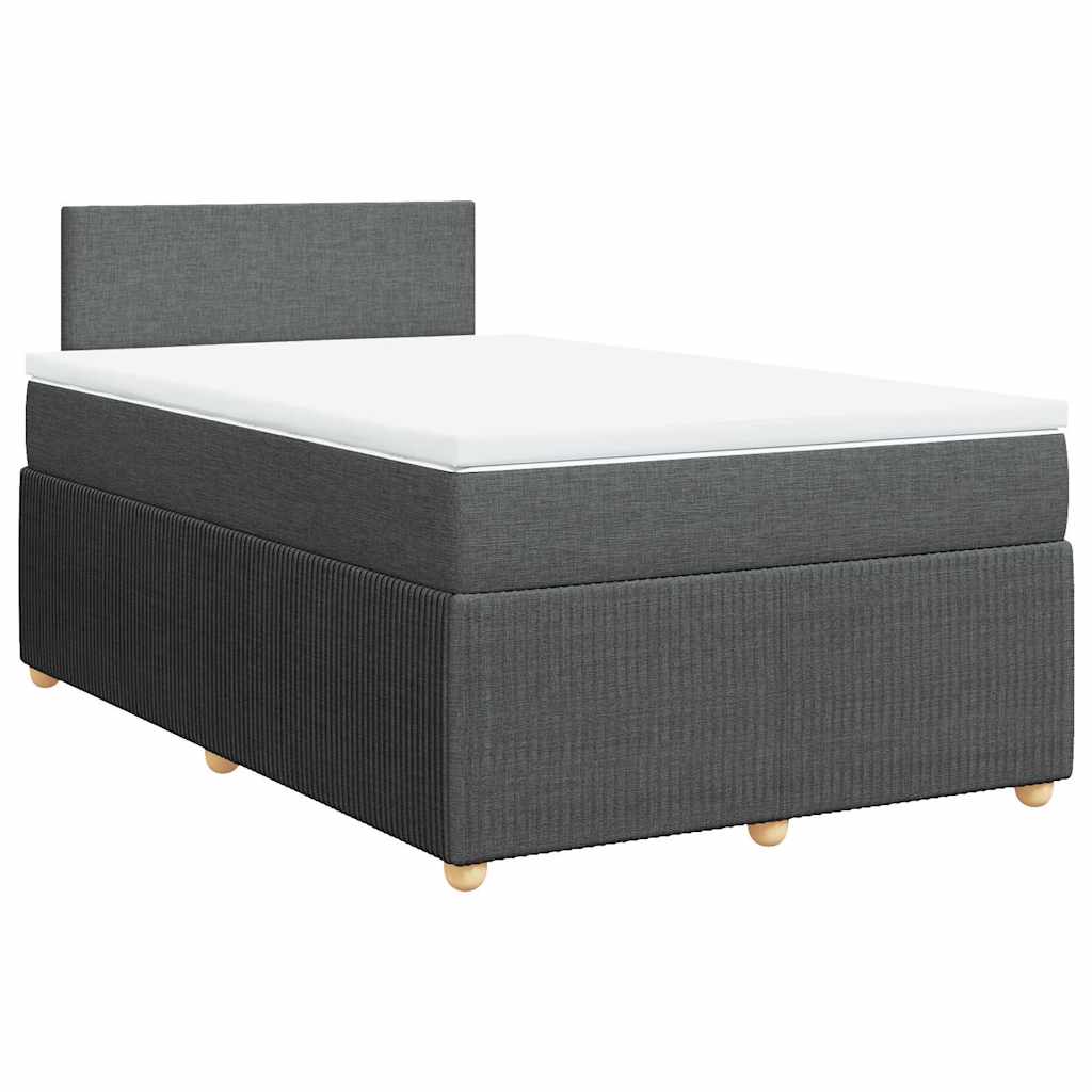 vidaXL Boxspring met matras stof donkergrijs 120x190 cm afbeelding