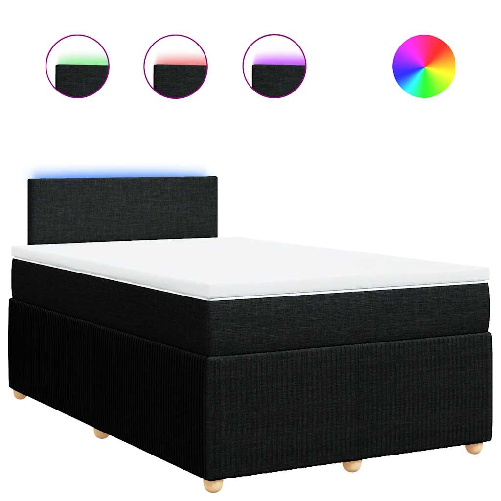 Thumbnail - vidaXL Boxspringbett mit Matratze Schwarz 120x190 cm Stoff
