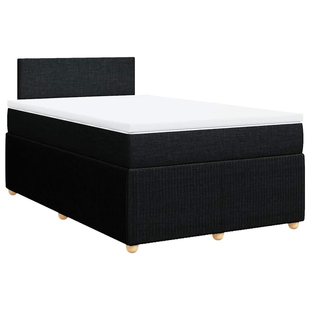 vidaXL Boxspring met matras stof zwart 120x190 cm afbeelding