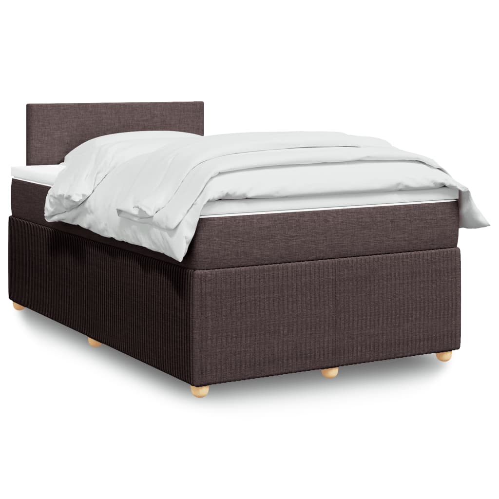 Boxspringbett mit Matratze Dunkelbraun 120×190 cm Stoff