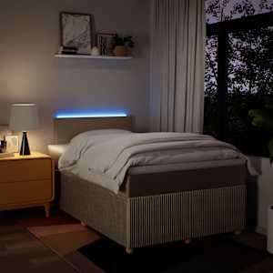 Box spring postel s matrací krémová 120x190 cm textil - obrázek 5