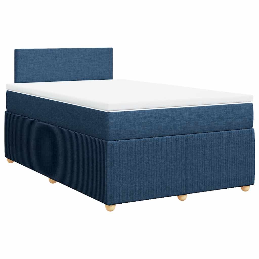 vidaXL Boxspring met matras stof blauw 120x190 cm afbeelding