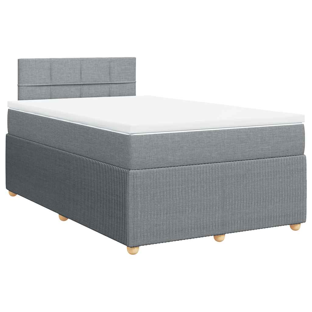 vidaXL Boxspring met matras stof lichtgrijs 120x190 cm afbeelding
