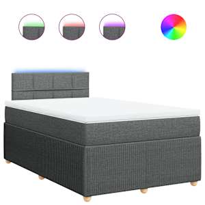 Box spring postel s matrací tmavě šedá 120x190 cm textil - obrázek 2