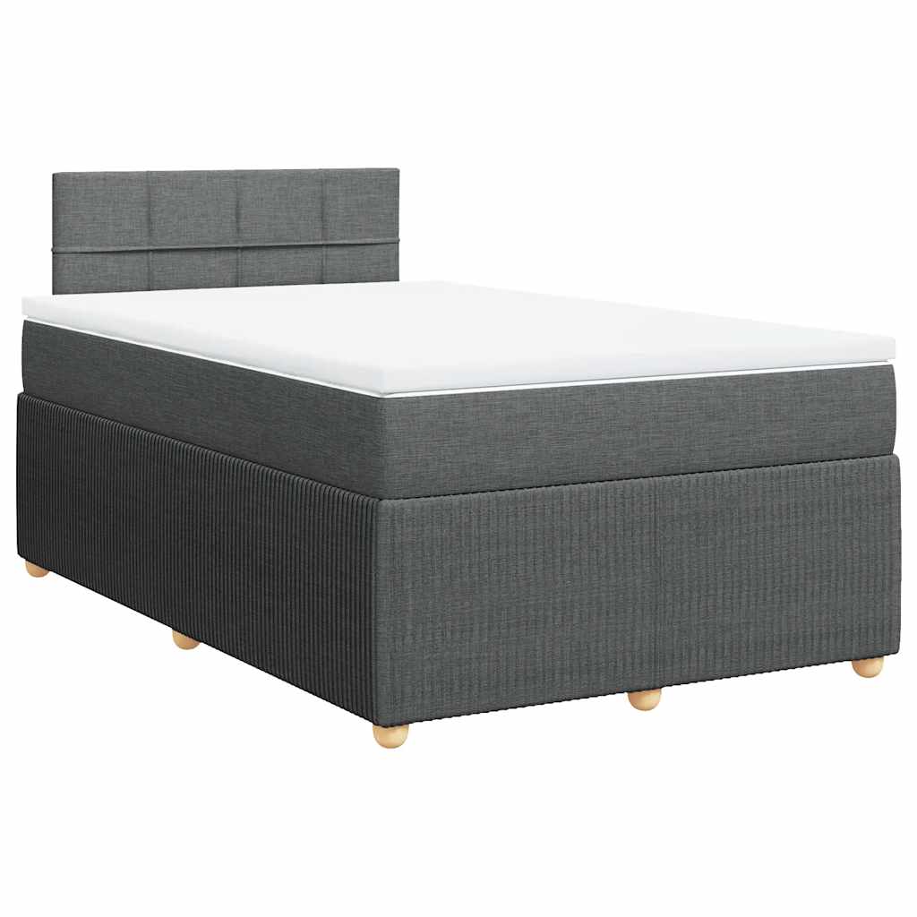 vidaXL Boxspring met matras stof donkergrijs 120x190 cm afbeelding