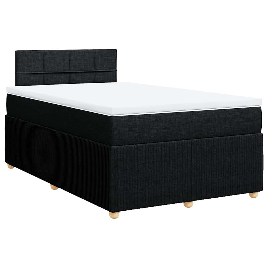 vidaXL Boxspring met matras stof zwart 120x190 cm afbeelding