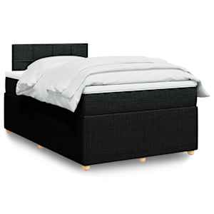Box spring postel s matrací černá 120x190 cm textil - obrázek 1