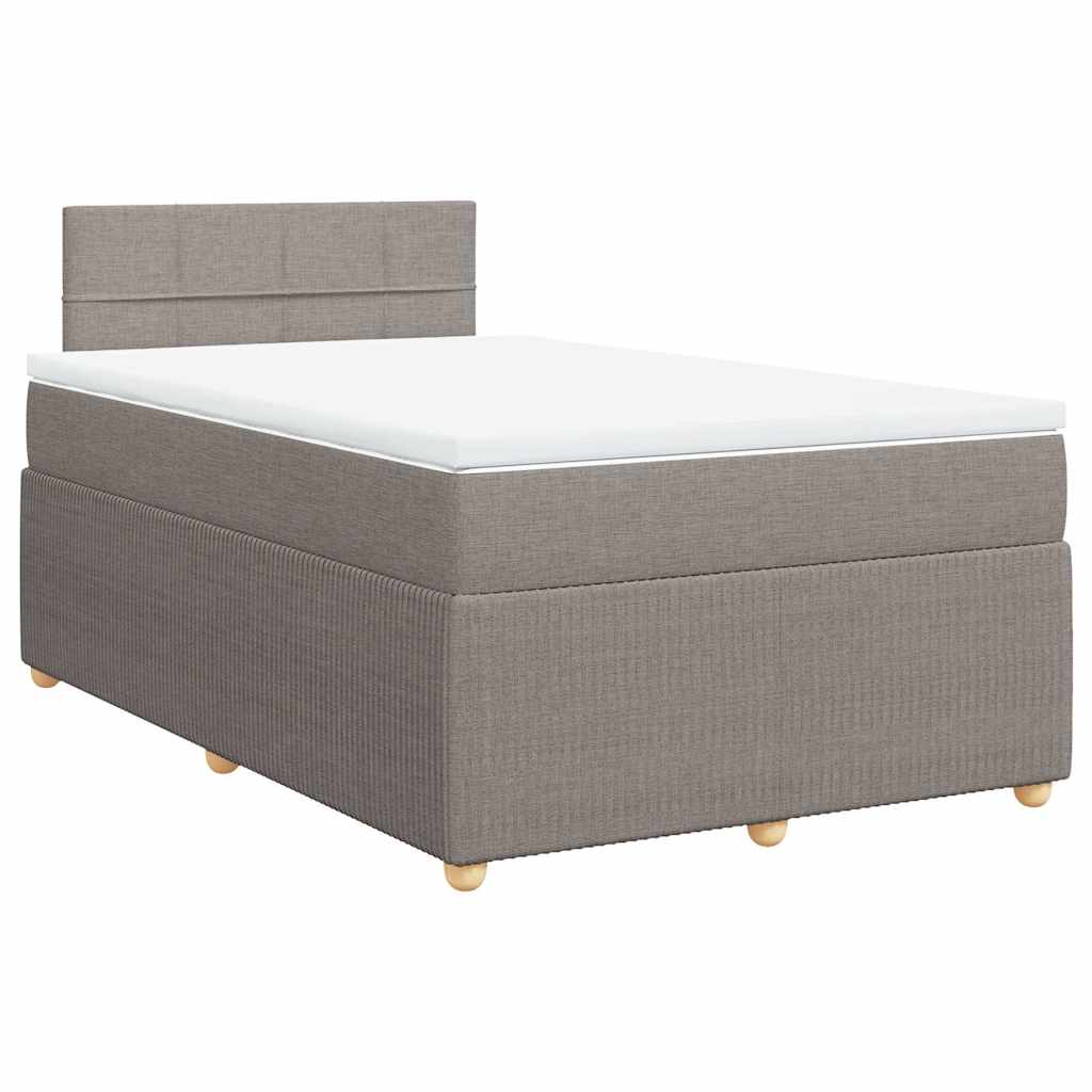 vidaXL Boxspring met matras stof taupe 120x190 cm afbeelding