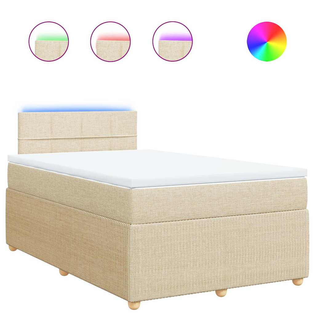 Thumbnail - vidaXL Boxspringbett mit Matratze Creme 120x190 cm Stoff