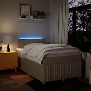 Box spring postel s matrací krémová 120x190 cm textil - obrázek 5